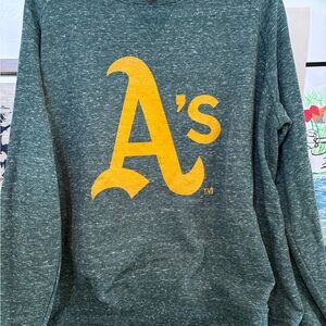 A's Logo Crewneck Sweater in Green